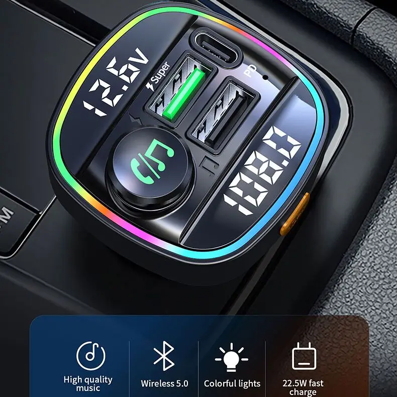 Fast Charging QC3.0 Car Bluetooth 5.2 G38 FM Transmitter With PD Type C,  Dual USB Ports, Colorful LED Light, Wireless MP3 Player, And Cars With  Wireless Charging From Hollysales, $2.19