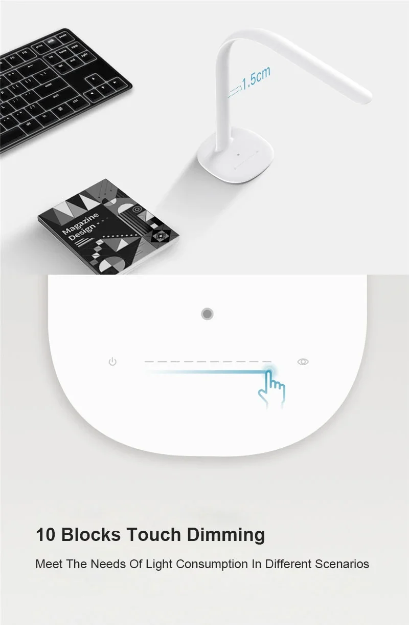Xiaomi Mijia Table Lamp 3 10 Gear AA Level Smart Read Desk Lamp Bending Office Ra90 Voice Control Lights Eye Protection