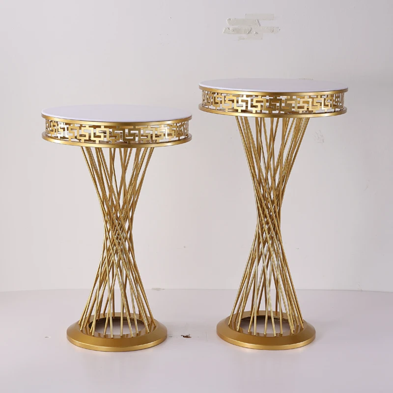 High Quality Matte Gold Wedding Cake Stand Pillars Set Pedestal for Wedding Decorations