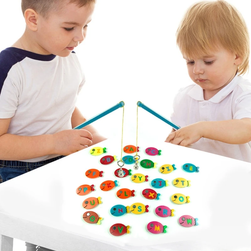 

Silicone Magnetic Fishing Game Mold Alphabet Color Sorting Puzzle Montessori Letters Cognition Phonic Games for Toddlers