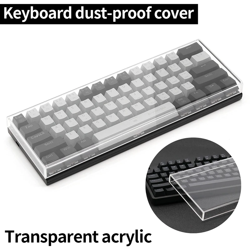 Acrylic Keyboard Clear Protector Case Mechanical Keyboard Dust Cover For 60/61/64 96 98104/108 Key Mouse Cover Keyboard Cover 5