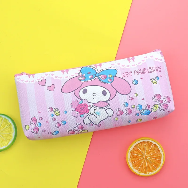 Pencil school supplies Cinnamoroll Kuromi Melody Stationery Bag PU Waterproof Pencils Bag Student Pencil Stationery