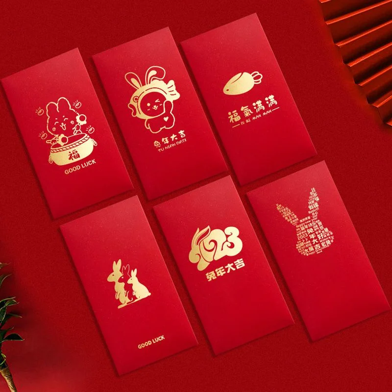 Year Of The Rabbit Red Envelope 12Pcs Lucky Money Envelopes 2023 Cartoon Red  Envelope 