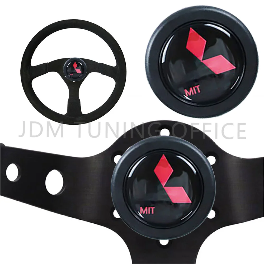 Jdm-プラスチック製の車のデザインステアリングホイール,レーシングホーン,スイッチ,プッシュカバー,三菱車用 - AliExpress