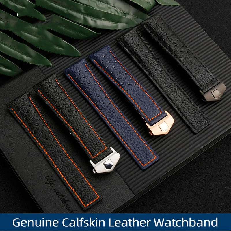 Orologio Da Uomo In Vera Pelle Con Accessori Per Cinturino Heuer Monaco Caw211M 211P Caw211R 211T Cinturino 22Mm Traspirante Morbido