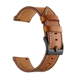 Premium 20mm Leather Watch Bracelet - Elegant Strap for 22mm width (BROWN)