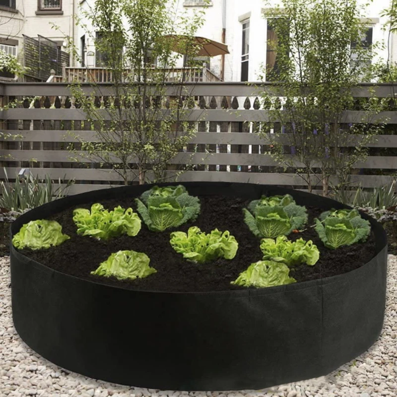 1Pcs Fabric Raised Garden Bed Square Garden Flower Grow Bag Vegetable Planting Bag Planter Pot With Handles For Plants Flower