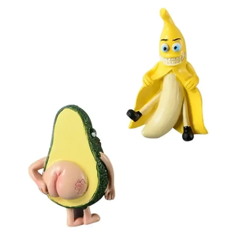 7CM Magnet Funny Creative Three-dimensional Fridge Cute Fruit Banana And Avocado Refrigerator Magnet Novelty & Gag Toys