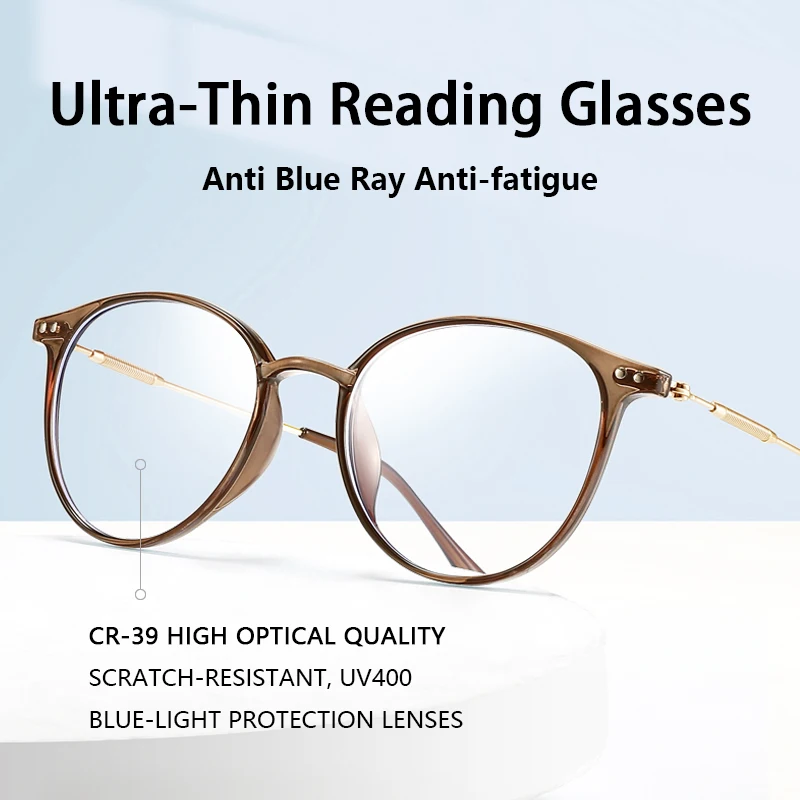 

Anti Blue Ray Anti-fatigue Reading Glasses for Women, Ultralight Eyeglasses Frame, Ultral -thin Hard & Multi-coated lens