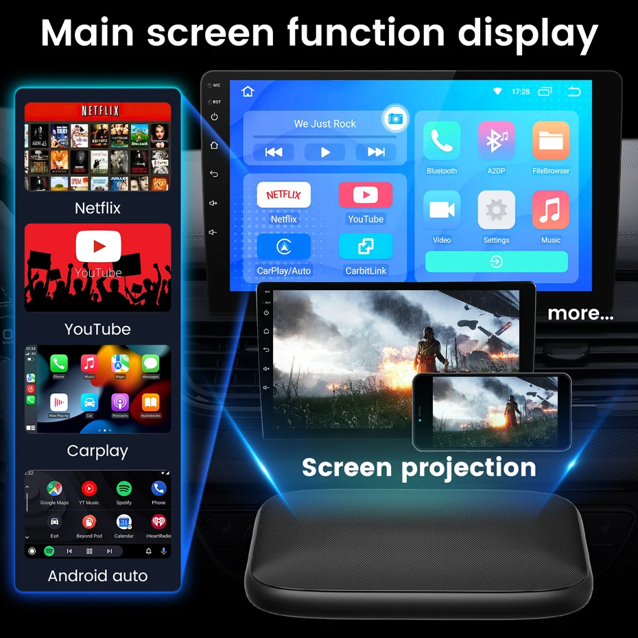 Android Ai Box Wireless Android Auto CarPlay For Netflix YouTube For Audi  A1 A3 A4 A5 A6 A7 A8 Q3 Q5 Q7 OEM With Wired Carplay