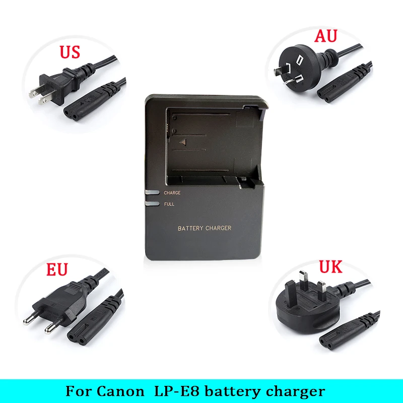 

LC-E8C LC-E8E Battery Charger For Canon LP-E8 Battery EOS 550D 600D 700D T2i T3i Cameras Battery Charging