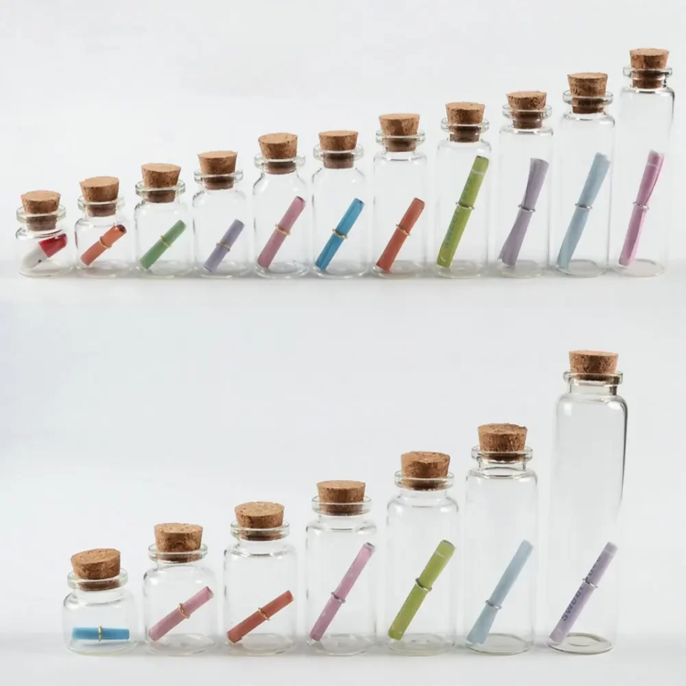 코르크 마개가 있는 유리 위싱 병, 공예품 표류 병, 장 DIY 보관 병, 30ml 30x70mm, 로트 당 30 개