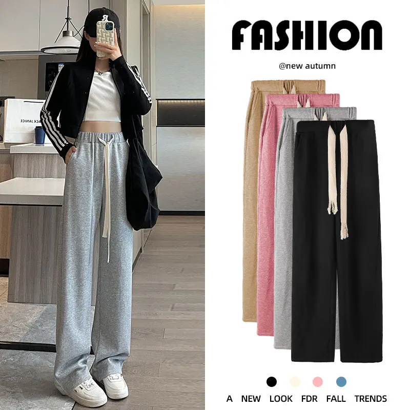 

Plaid pants Oversize New Women Casual Loose Wide Leg Trousers Ins Retro Teen Straight Trousers Hiphop Streetwear