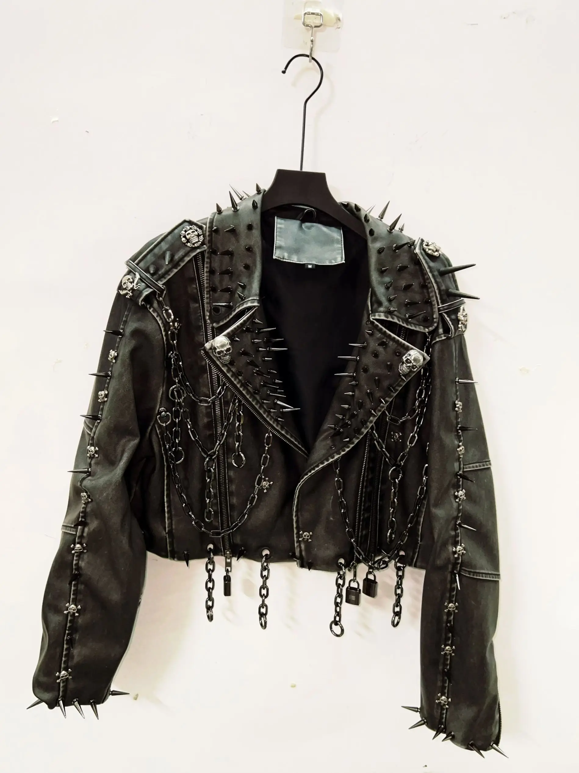 Leather vintage Jacket Skull Jacket gothic Leather vintage Jacket