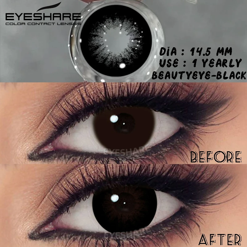 EYESHARE Premium Myopia Colored Contact Lenses - Natural Gray and Brown Shades
