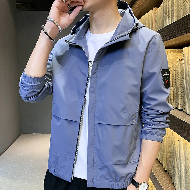 

Spring Autumn Men's Jackets Fashion Handsome Workwear Top Oversized Loose Casual Versatile Hooded Jacket