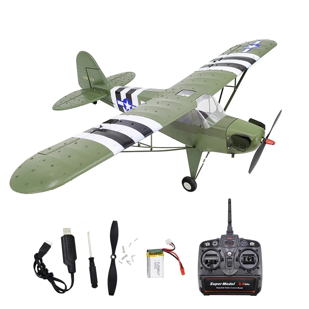 

J-3 CUB Military Aircraft Brushless Motor Rc Planes 2.4G Radio Control Airplane 6G 680mm Wingspan Glider Fighter Plane for Adult