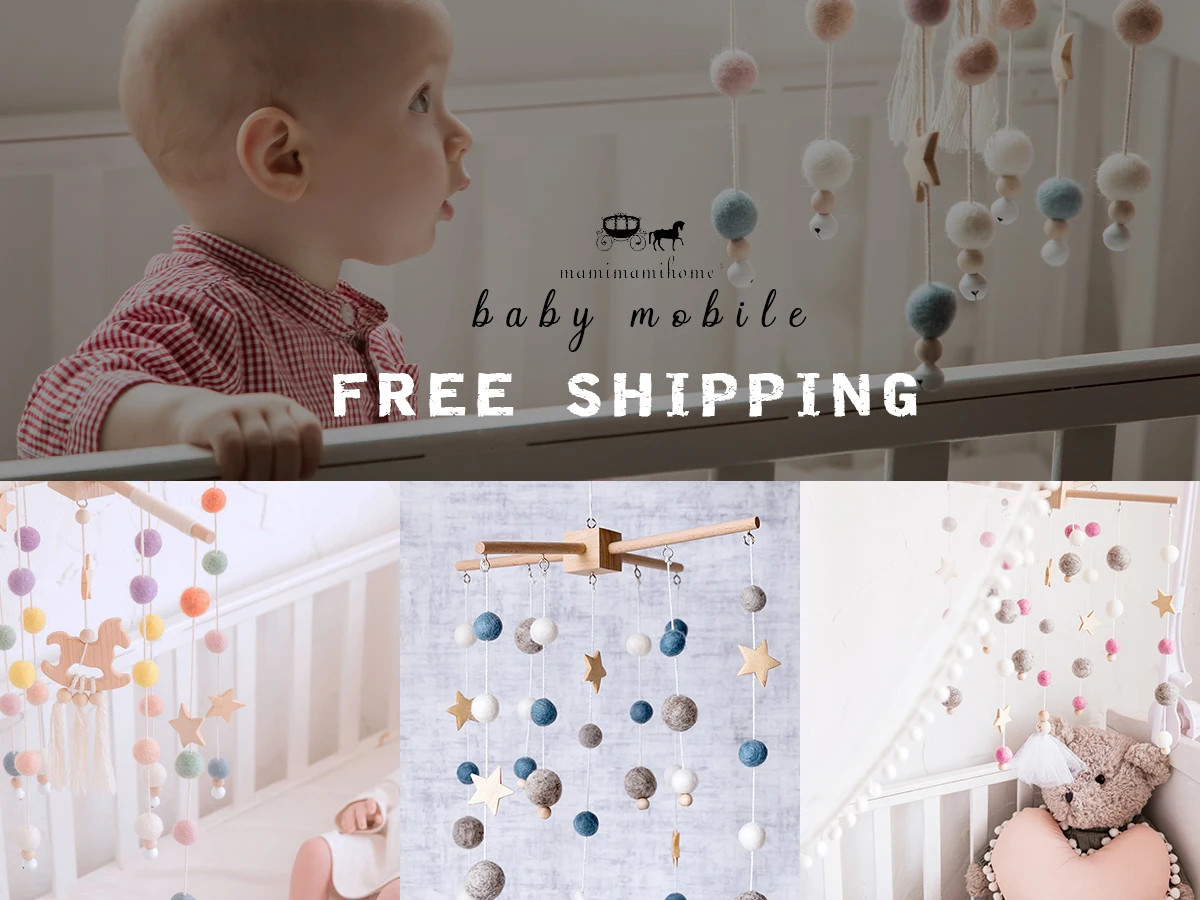 1Set Baby Mobile Krippe Aufhänger Rahmen Bett Glocke Mobile Bedbell Handgemachte Accessoires Holz Mobile Krippe Aufhänger Rahmen Mobile Halter – Detail 1