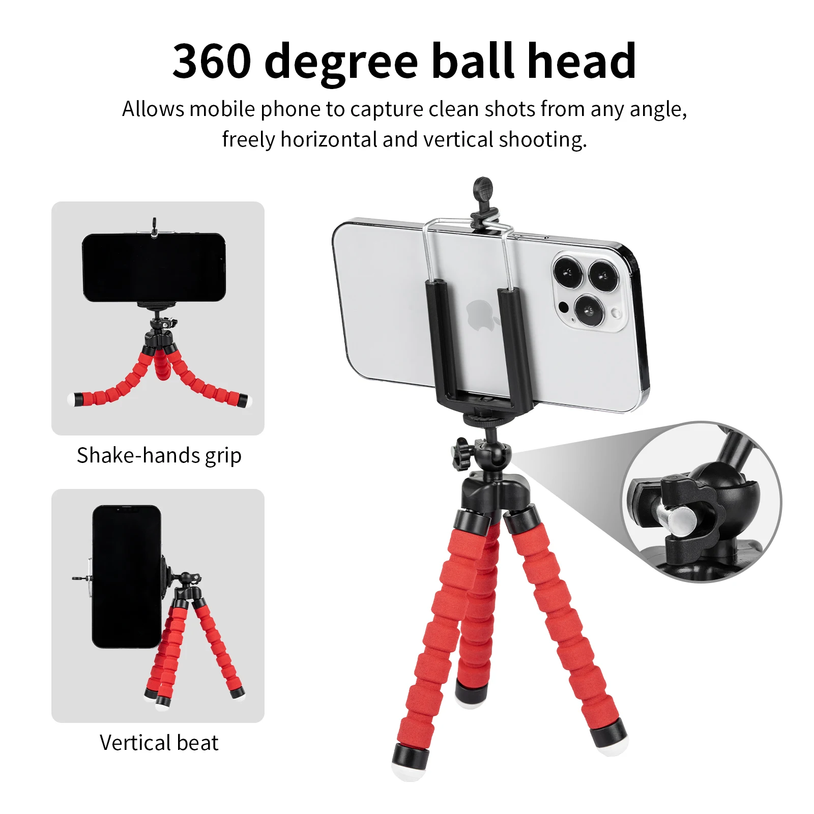 Selens Tripod Flexible Sponge Octopus Mini Phone Holder Clip Stand