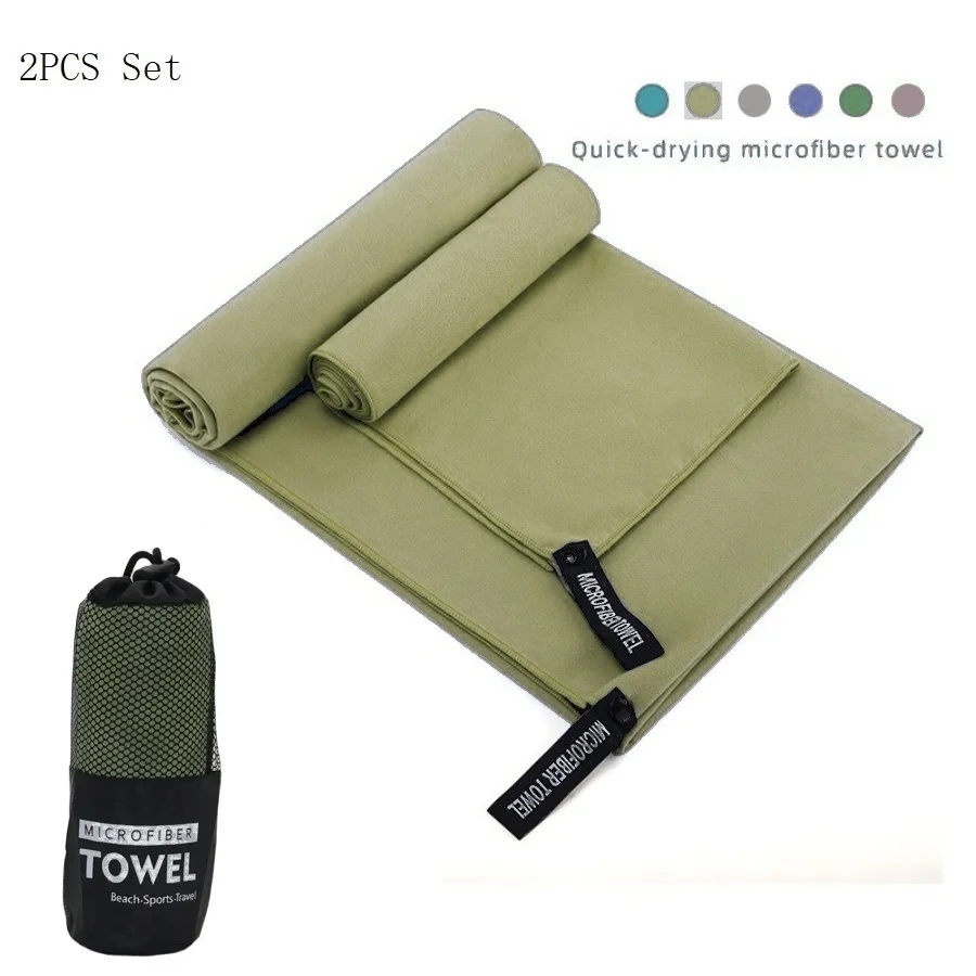 2PC Ultra-Absorbent Quick-Dry Microfiber Towels for Gym, Travel, and Outdoor Adventures
