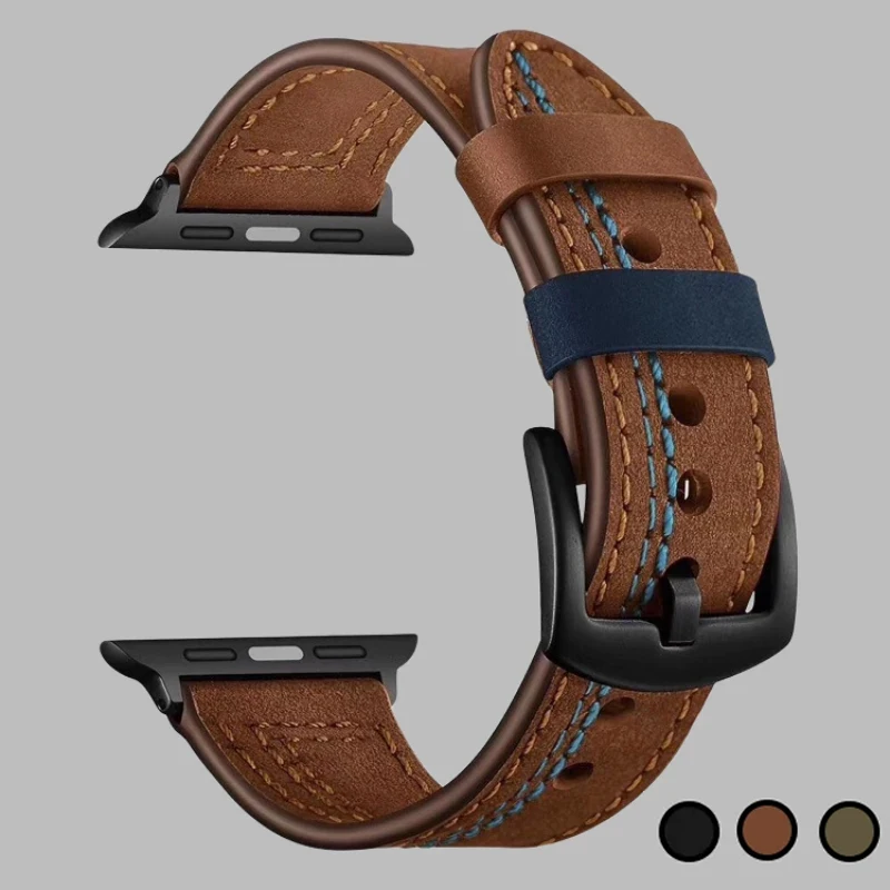 Timeless Vintage Leather Apple Watch Band – Premium Strap