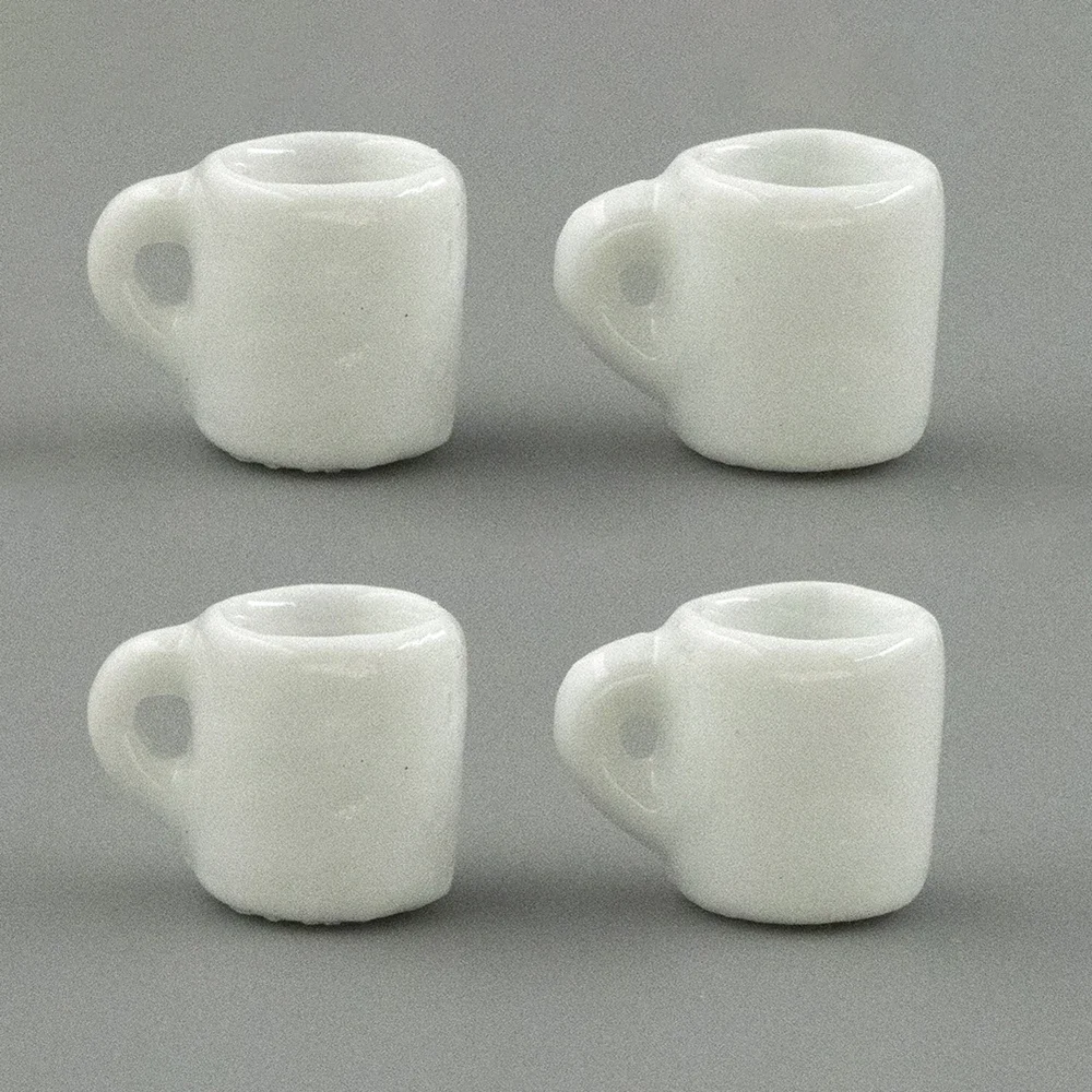 

4Pcs 1/12 Doll House Miniature Ceramic Mug Teacup Simulation Furniture Cup Model Toy For Mini Decoration Dollhouse Accessories