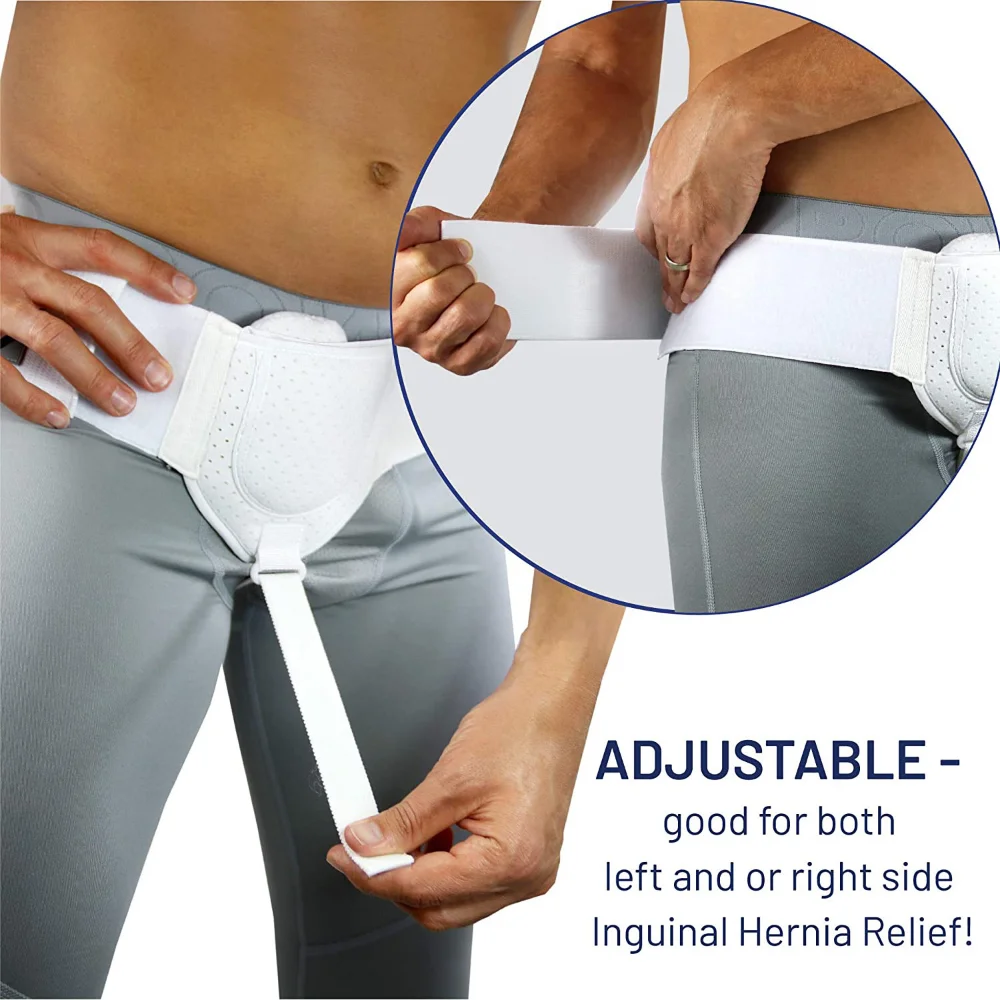 Braguero de cinturón para hernia para hernia inguinal o deportiva  simple/doble, soporte para hernia para hombres y mujeres, alivio del dolor,  grande (paquete de 1) Kuyhfg Sin marca