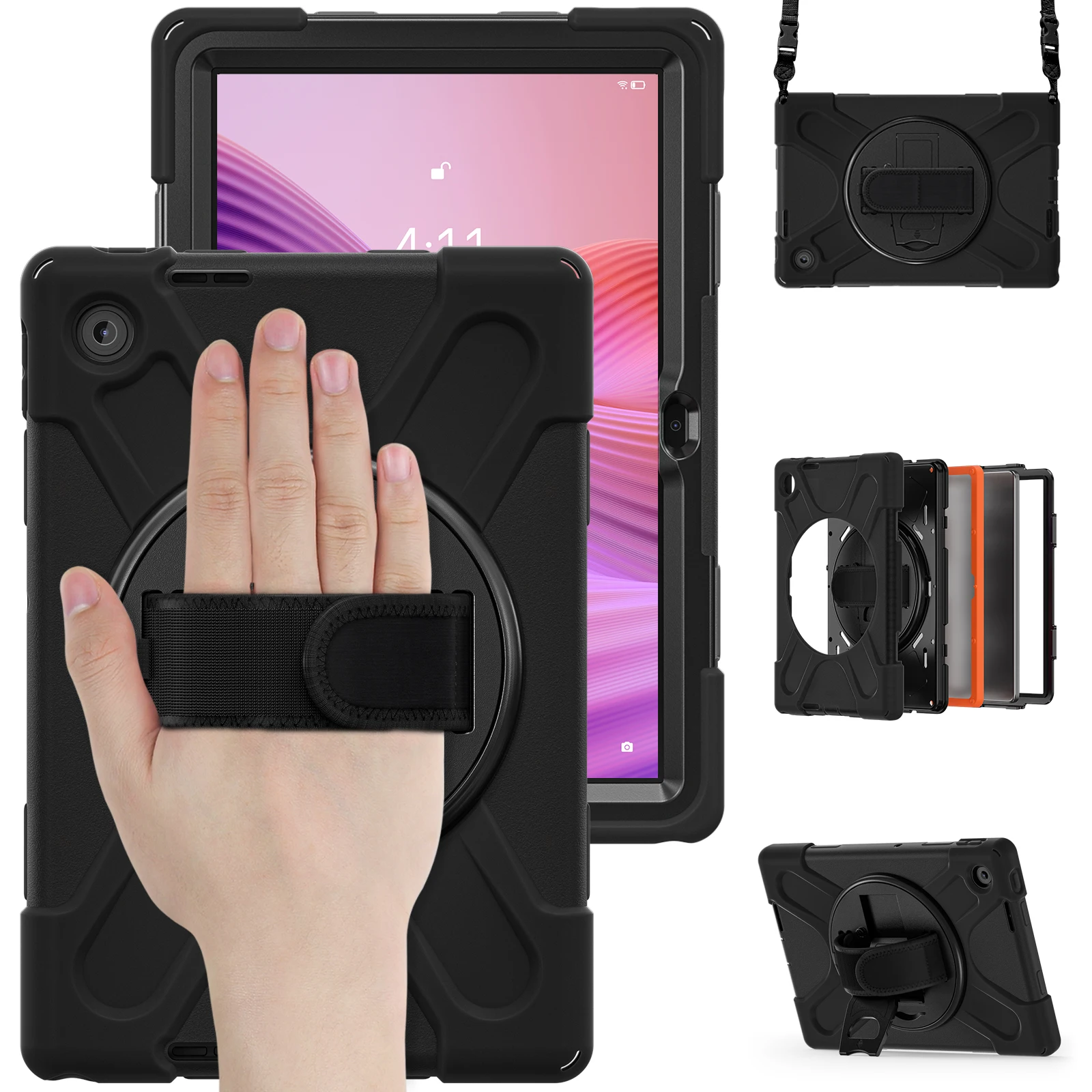 Enhanced Rotating Rugged Tablet Case with Stand and Shockproof Cover