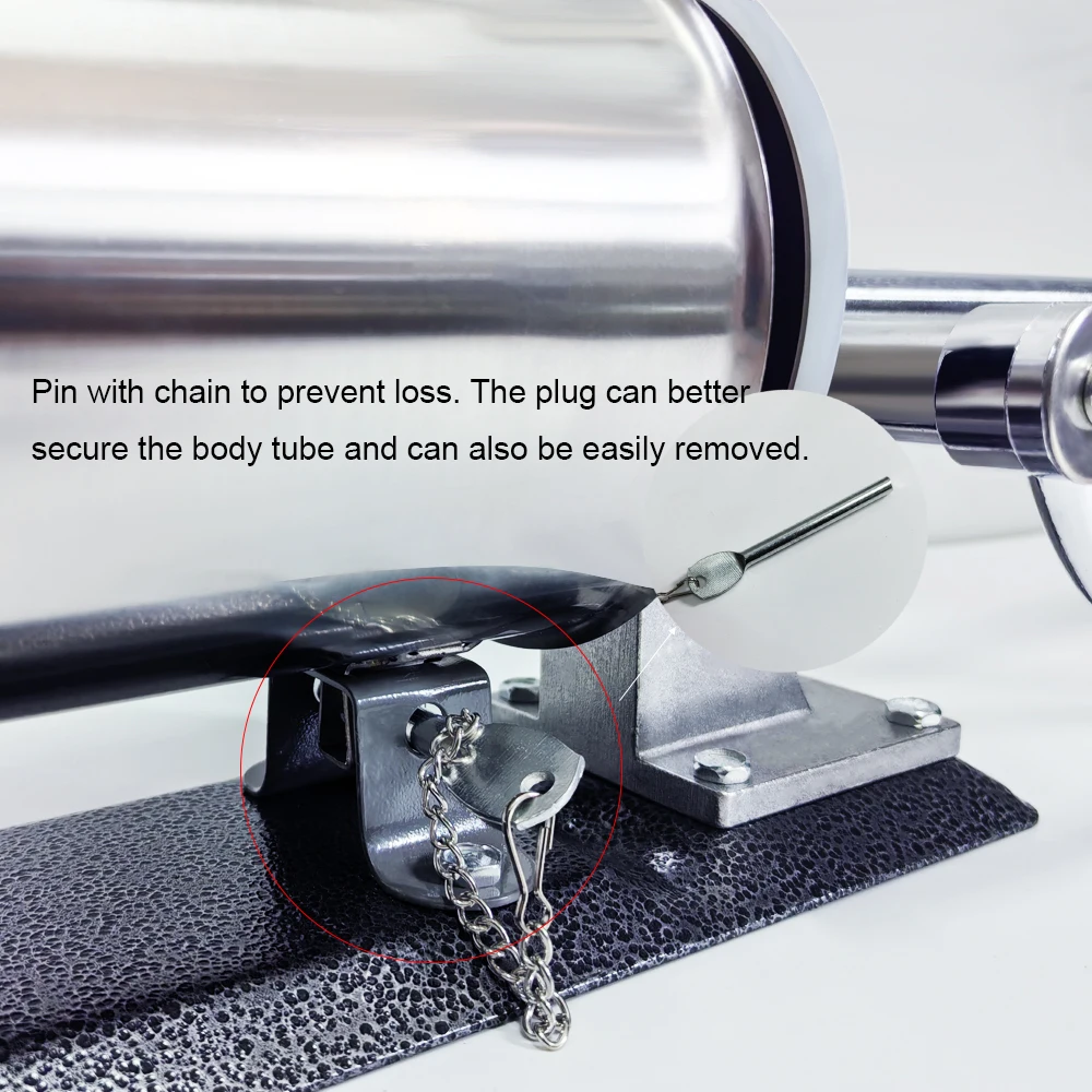 Description Picture 5 of item3L Sausage Stuffer With 8Pcs Tubes, Machine Manual Stainless Steel Horizontal Sausage Maker Filling Filler