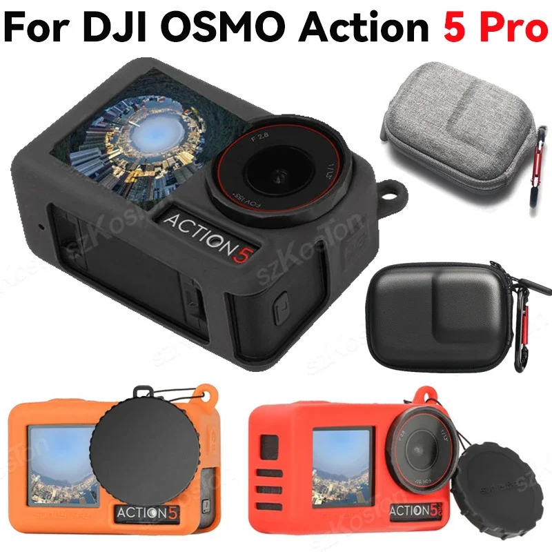 Silikonhülle für DJI Osmo Action 5 Pro, Silikonhülle, Anti-Verlust-Halsband, schützend für DJI Action 5 Pro, Zubehör