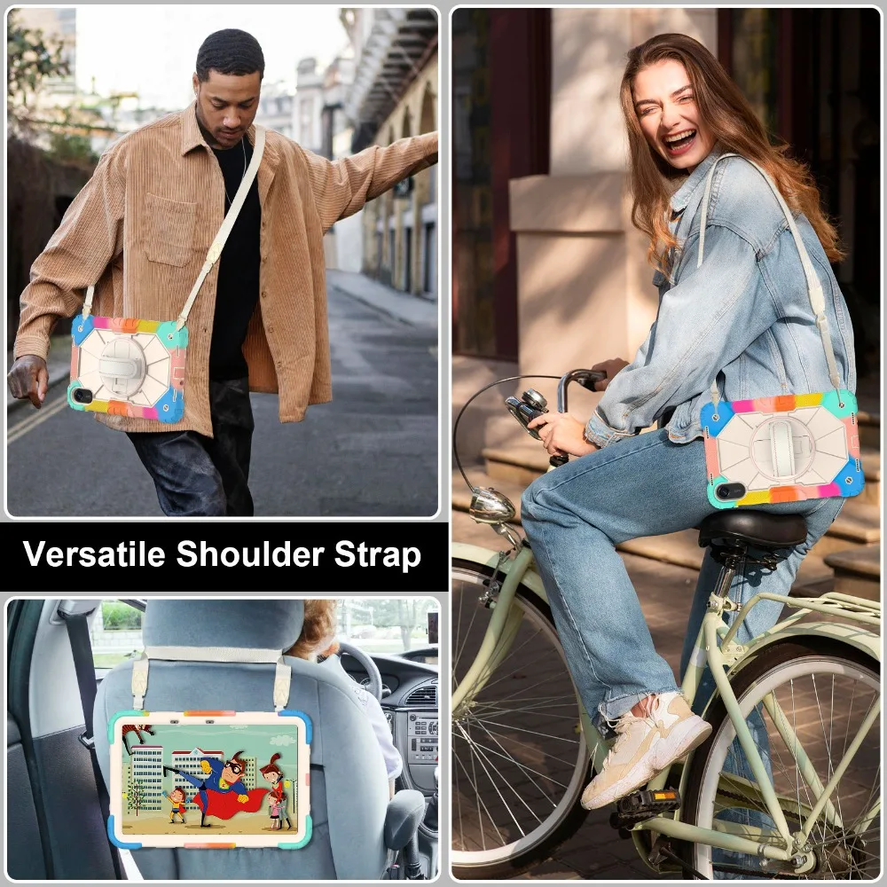 360 Rotating Stand Tablet Case with Shoulder Strap