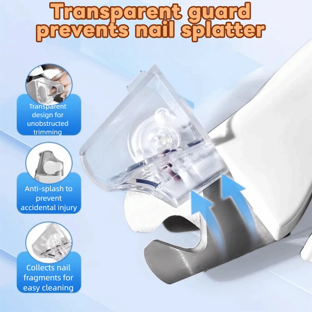 With LED Pet Nail Clipper Splash Guard High Hardness Dog Toenail Trimmer Labor-saving Spring Design Pet Nail Trimmer