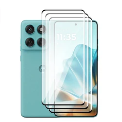 Premium Tempered Glass Full Cover 3D Curved Screen Protector with 9H Hardness and Lens Film for Edge 60 Fusion (Only 3 Front Glass)