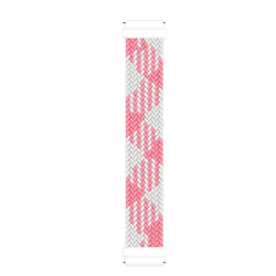 Nylon Braided Solo Loop Strap - Flexible & Breathable Elastic Sport Band - L (Pink white)