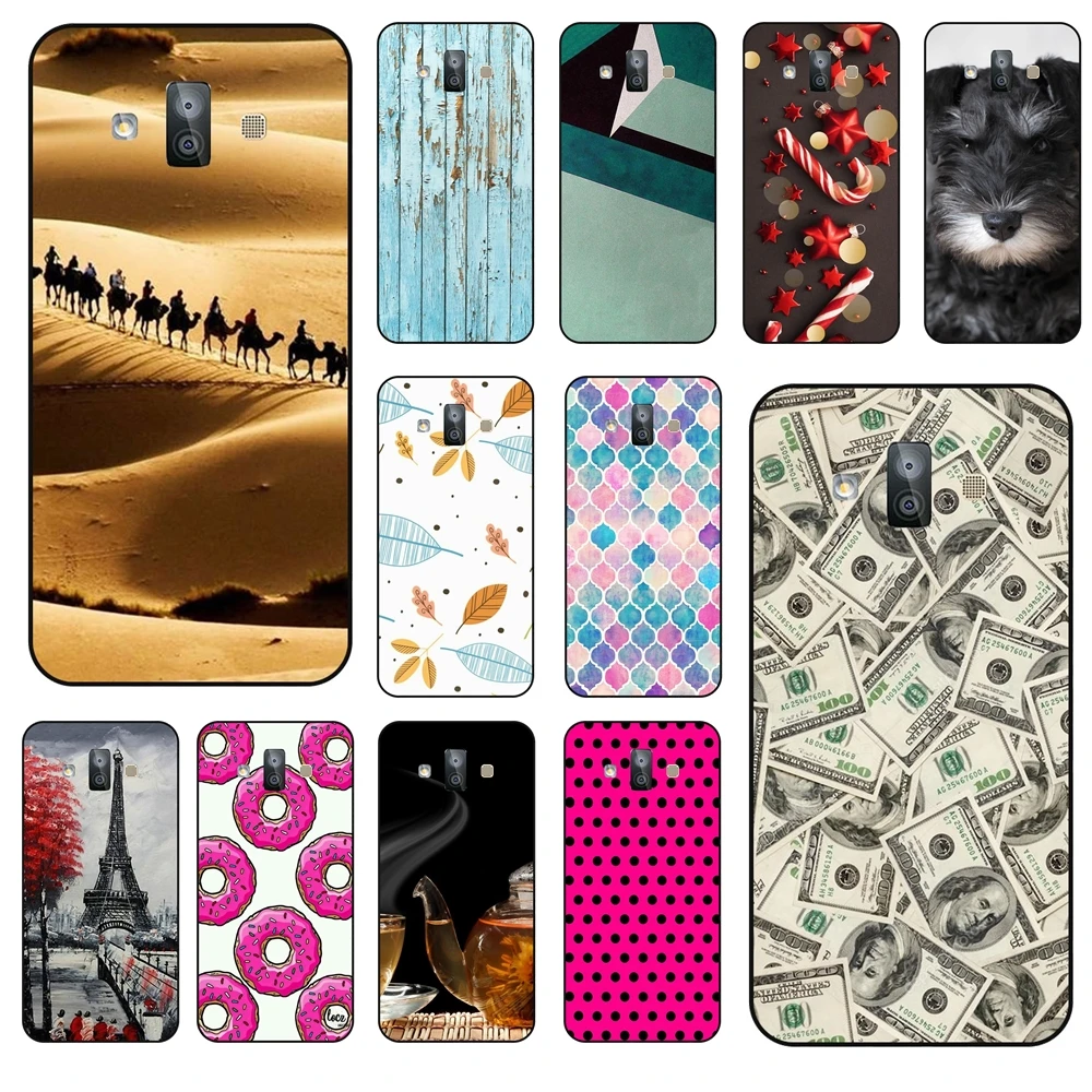 Per Samsung Galaxy J7 Duo Vintage Rose Flower Black Funda Tpu Per Samsung Galaxy J7 Duo Black Funda Trend Impermeabile Fai Da Te