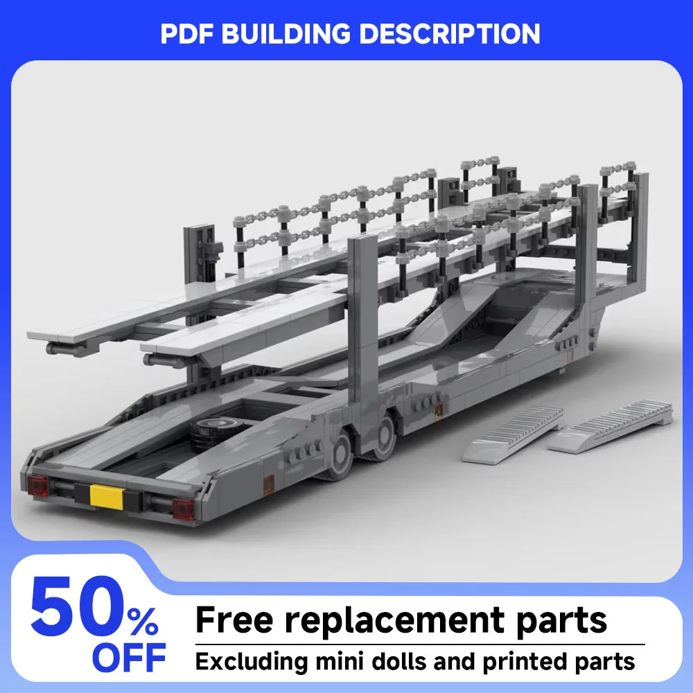 MOC Speed ​​Series Car Transport Trailer Model Width 11.6 Bolt Building Blocks DIY Assembly Toy Gift Adult Collection 932PCS