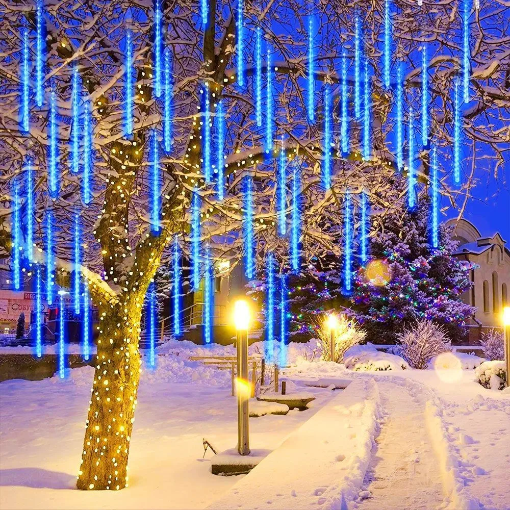 Description Picture 2 of item1/2/3/4pcs Holiday Light Garden Decor 30/50cm LED Wedding Meteor Shower Light String Fairy Garland Christmas Decoration