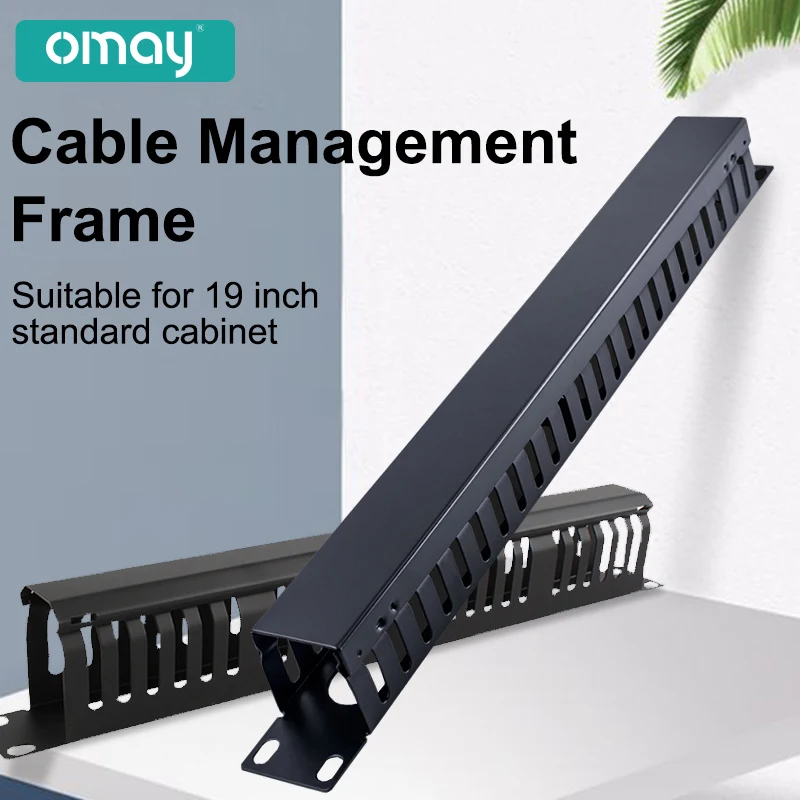 Rede Cabo Management Horizontal Mount Server Rack 12 ou 24 Slot Metal Finger Duct Wire Organizer com Tampa 19 1u