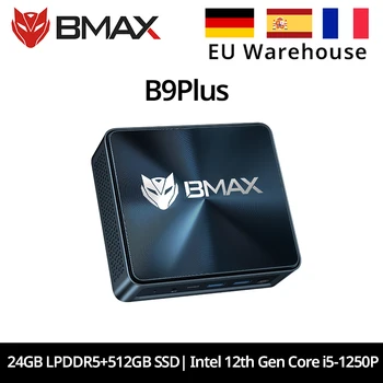 BMAX B9 Plus Mini PC Intel Core i5-1250P 12 Core Max 4.4GHz 24GB LPDDR5 RAM 512GB SSD WiFi 6 Bluetooth 5.2
