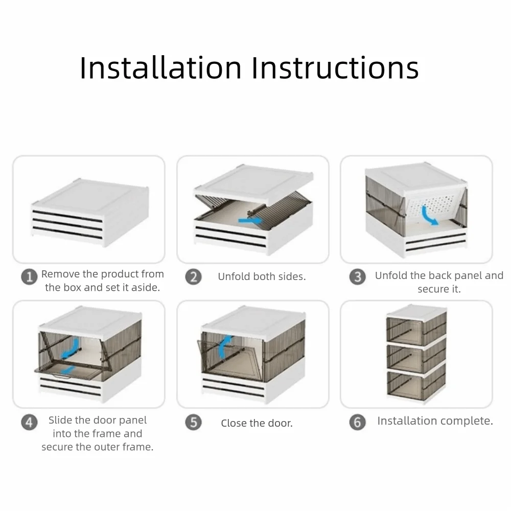 Practical Plastic Multi Layer Shoe Box Transparent Stackable Foldable Shoe Box with Lid Dustproof Shoe Cabinet Sneaker