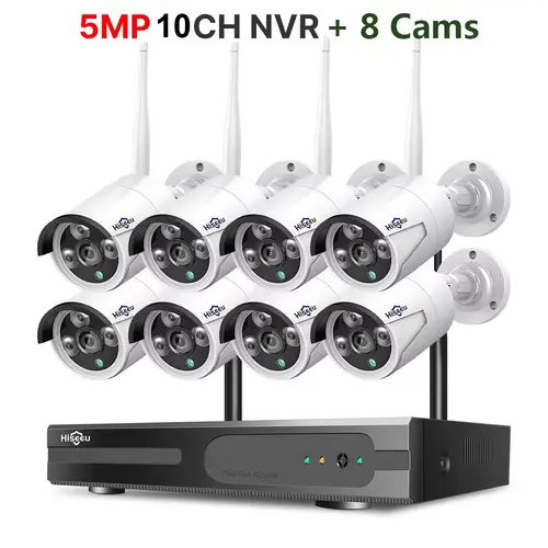 Hiseeu H.265+ 10CH NVR Wireless CCTV Exterior Camera Surveillance System 3/5MP WIFI PTZ IP Camera Set Security Bullet Camera Kit - Image 9
