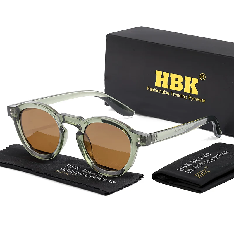 HBK Polarisierte Sonnenbrille Männer Retro TR90 Hochwertige TAC Linsen Runde Sonnenbrille Frauen Fahren Angeln Brillen Reisen – Detail 14