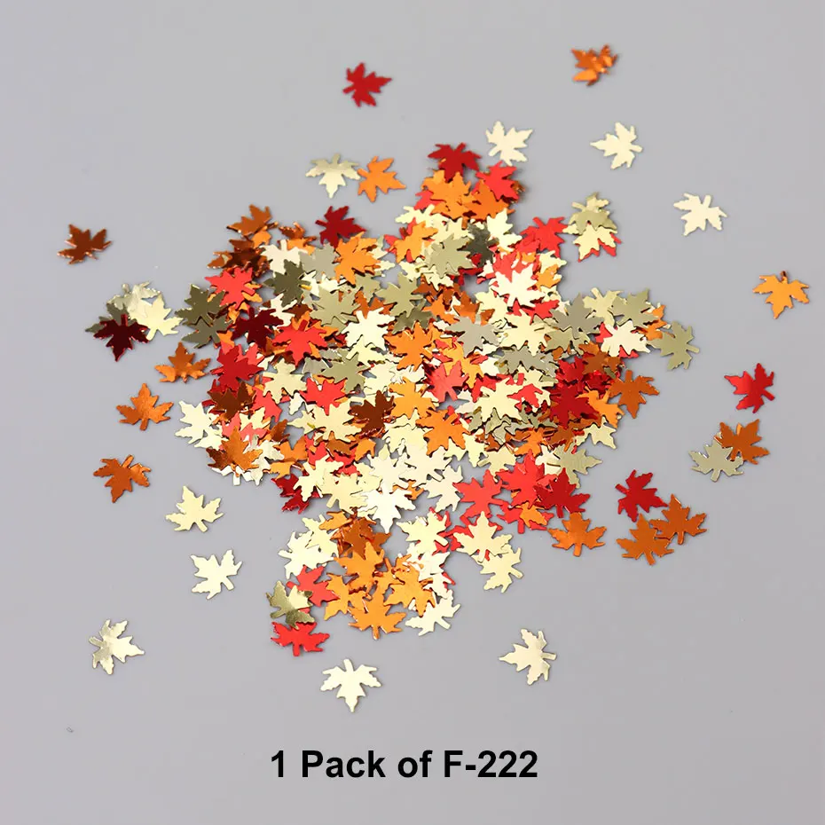 1Pack Gemischte Farbige Ahornblatt Nail art Pailletten Schimmer Kürbis Orange Rote Blätter Harz Flocken Charme Herbst Weihnachten Nagel Dekor – Detail 10