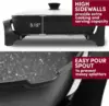 Gourmet EG6203 Extra Deep 16"x13"x3.2" (10.5Qt.), Pour Spout, Dishwasher Safe, Marbled Non-stick Electric Skillet with Ven 6