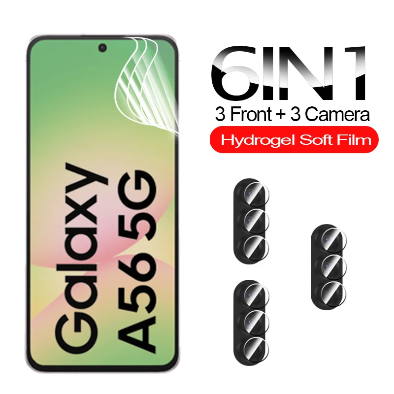 Universal 6-in-1 Hydrogel Screen Protector and Camera Glass Film