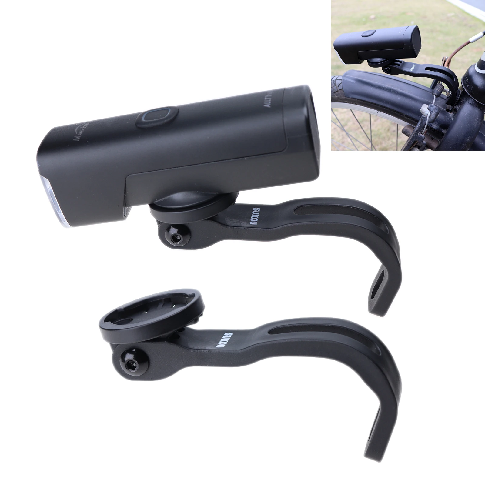 Bike Headlight Bracket Folding Bicycle Light Extension Mount Bracket