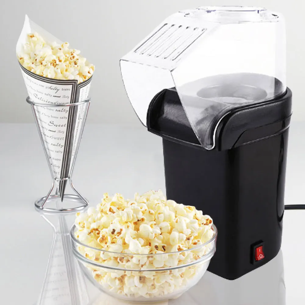 Hot Air Popcorn Popper 90% High Popping Rate Fully Automatic Popcorn Machine Portable Machine for Home Kitchen EU Plug