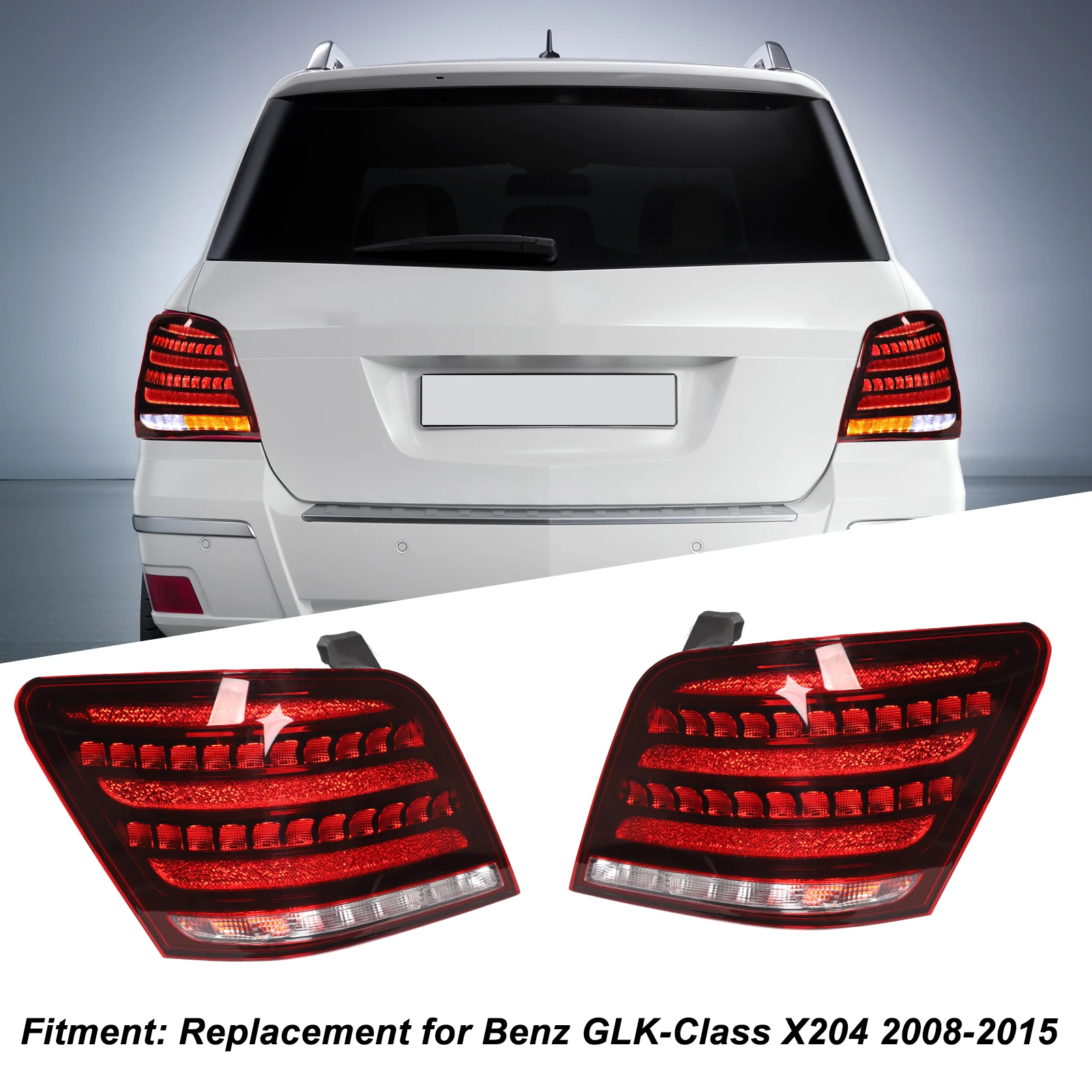 메르세데스 벤츠 GLK 클래스 X204 2008-2015 용 후방 방향 지시등, 마이바흐 스타일 LED 후미등 어셈블리, 1 쌍