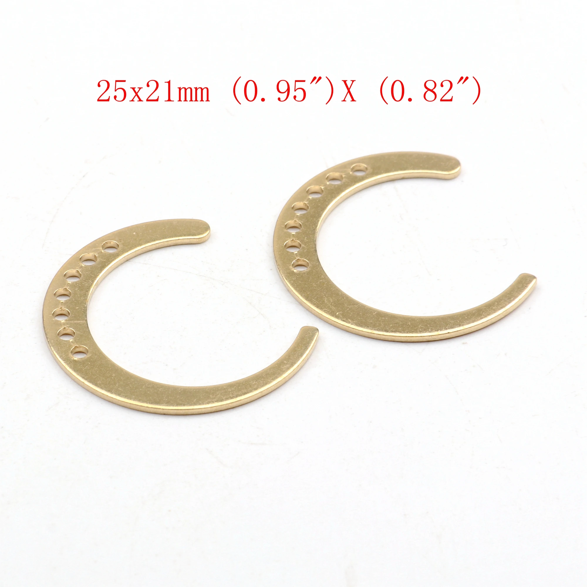 Gehämmerte Messing-Charms, mondförmiger Verbinder, Zubehör für DIY-Ohrringe, Halskette, Armband, DIY-Herstellung, Schmuckzubehör – Detail 7