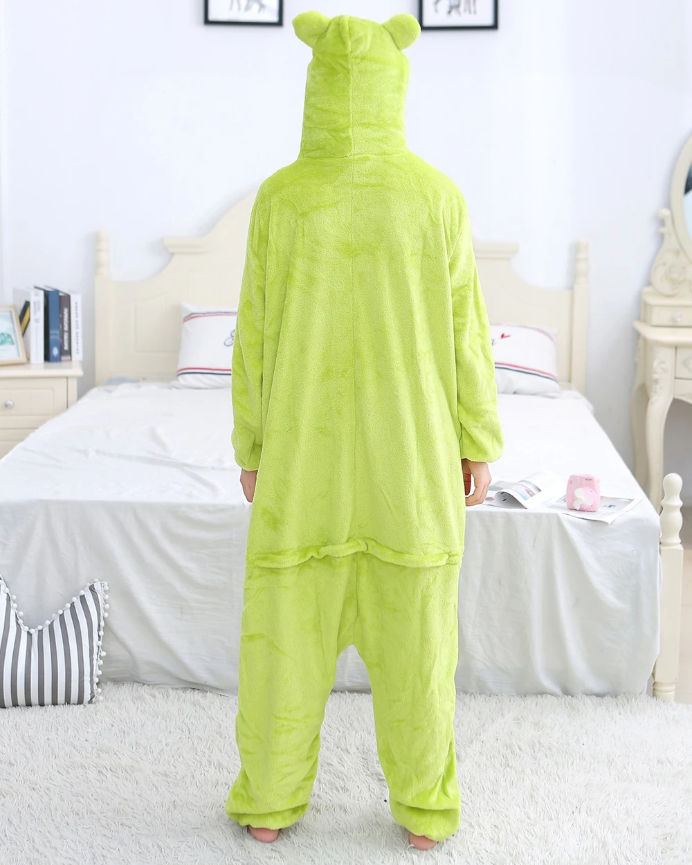 Green Frog Onesies Plush Pajamas Winter Flannel Warm Sleepwear Halloween Christmas Cosplay Costume Women Men Kids Family Costume kigurumi pajamas onesies cosplay pajamas onesies flannel pajamas onesies